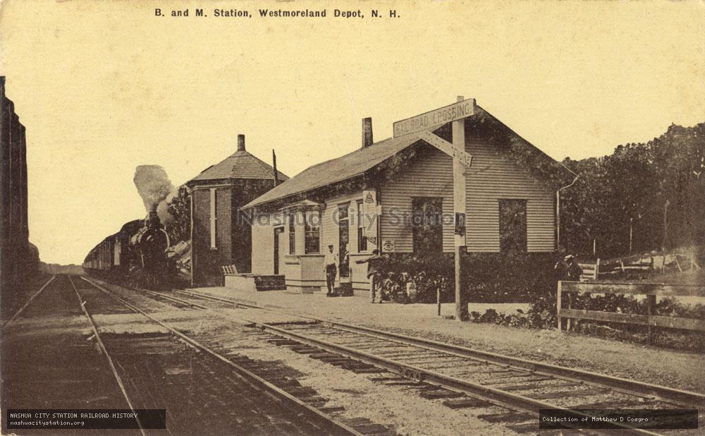 Postcard: Boston & Maine Station, Westmoreland, New Hampshire